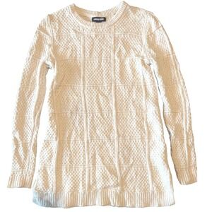 Lands End Cream Textured Knit Sweater Tunic XS